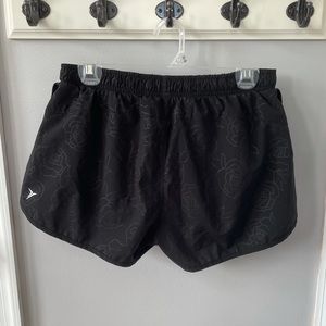 black floral workout shorts